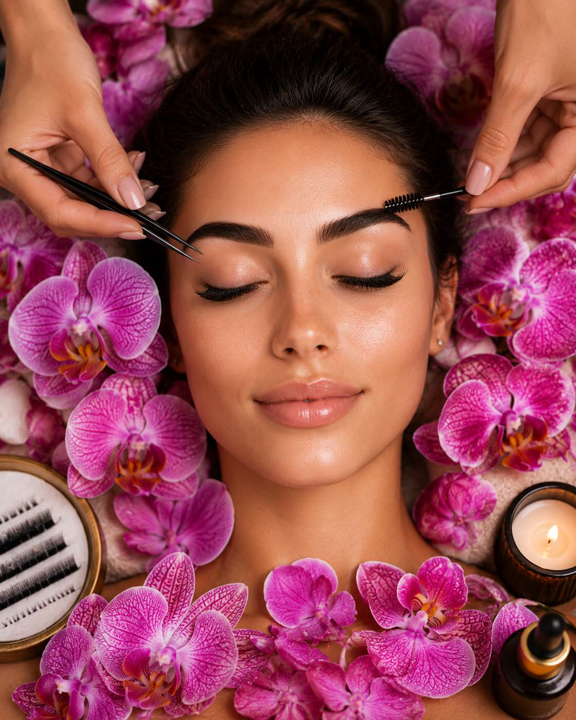 Eyebrow shaping and lash extension service